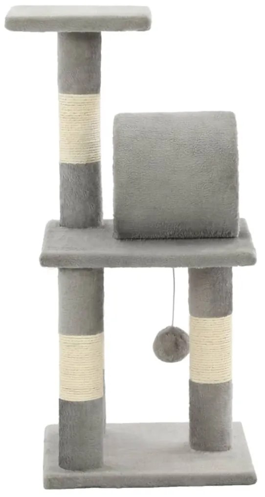 Árvore com postes arranhadores sisal 65 cm cinzento