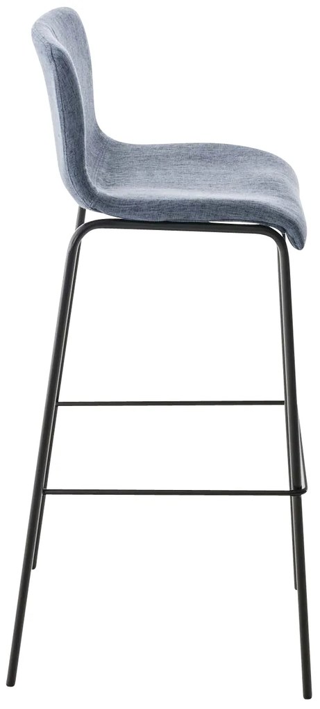 Conjunto de 2 bancos de bar Hoover em tecido e com estrutura preta 43 x 100 x 48 cm Azul