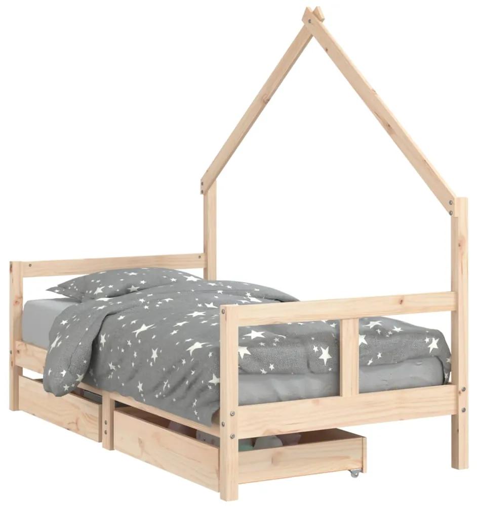 Estrutura de cama infantil c/ gavetas 80x160 cm pinho maciço