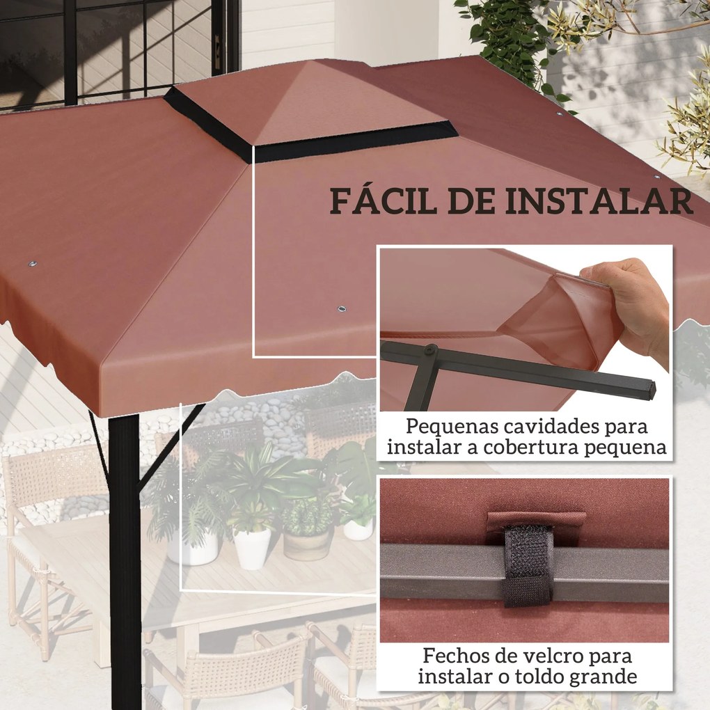 Toldo de Substituição para Pérgola 300x300 cm Teto de Substituição par