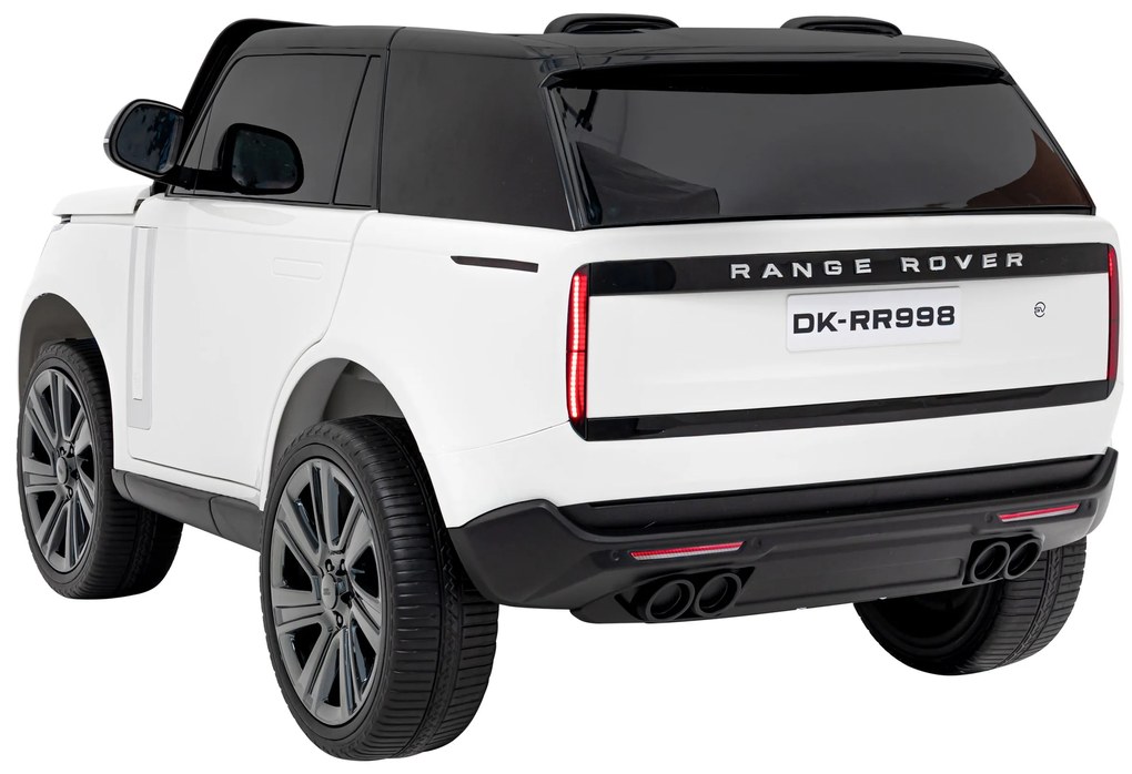Carro elétrico para Crianças 2 Lugares Range Rover SUV Lift 12V 4x4 Rodas Espuma EVA, Assento couro ecológico Branco