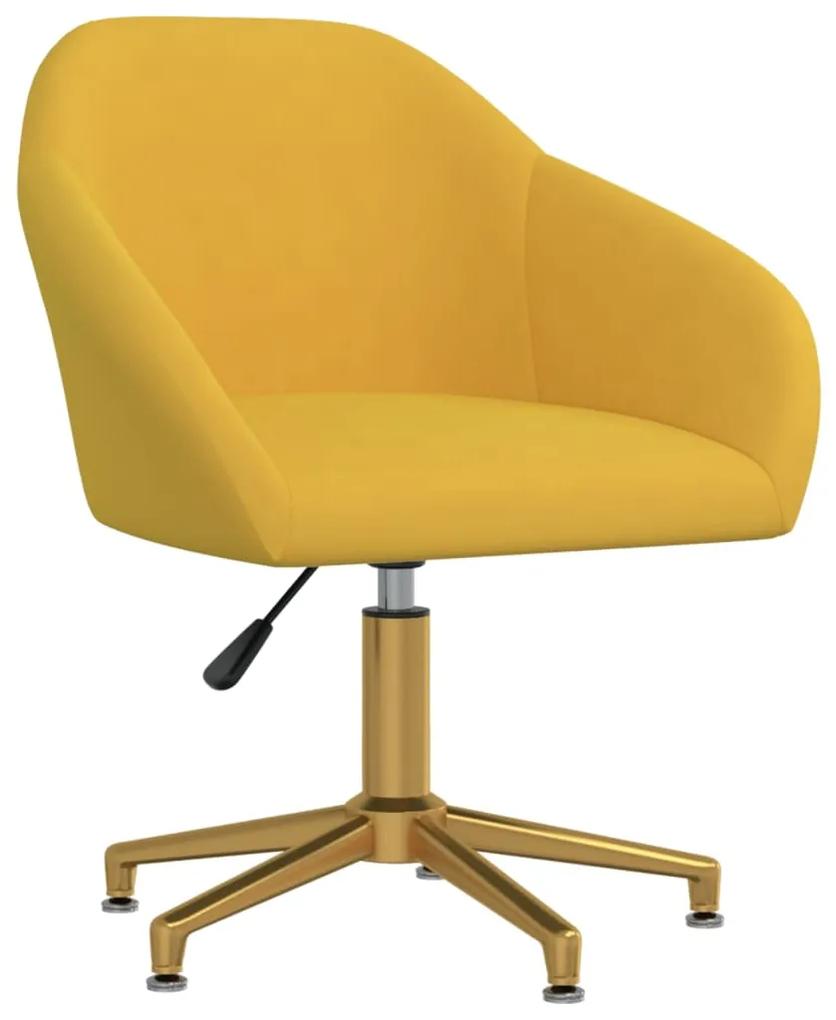 3089734 vidaXL Cadeira de escritório giratória veludo amarelo