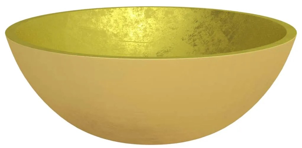 Lavatório 50x37x14 cm vidro dourado