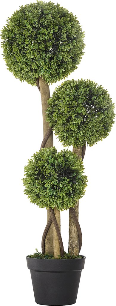 HOMCOM Árvore Artificial Topiária de Buxo 90 cm com Vaso, 3 Bolas de Buxo, Proteção UV, Decorativa para Interior e Exterior, Verde-claro | Aosom Portugal