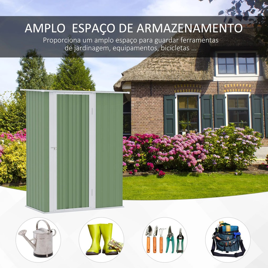 Outsunny Abrigo de Jardim 1,07㎡ 142x84x189 cm Abrigo de Armazenamento