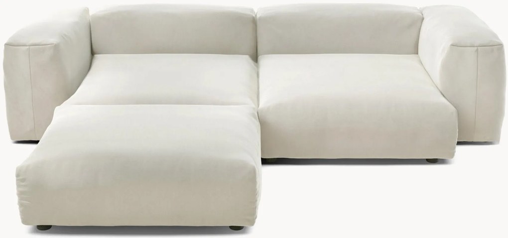Sofá de canto modular em veludo Vetsak (3 lugares)