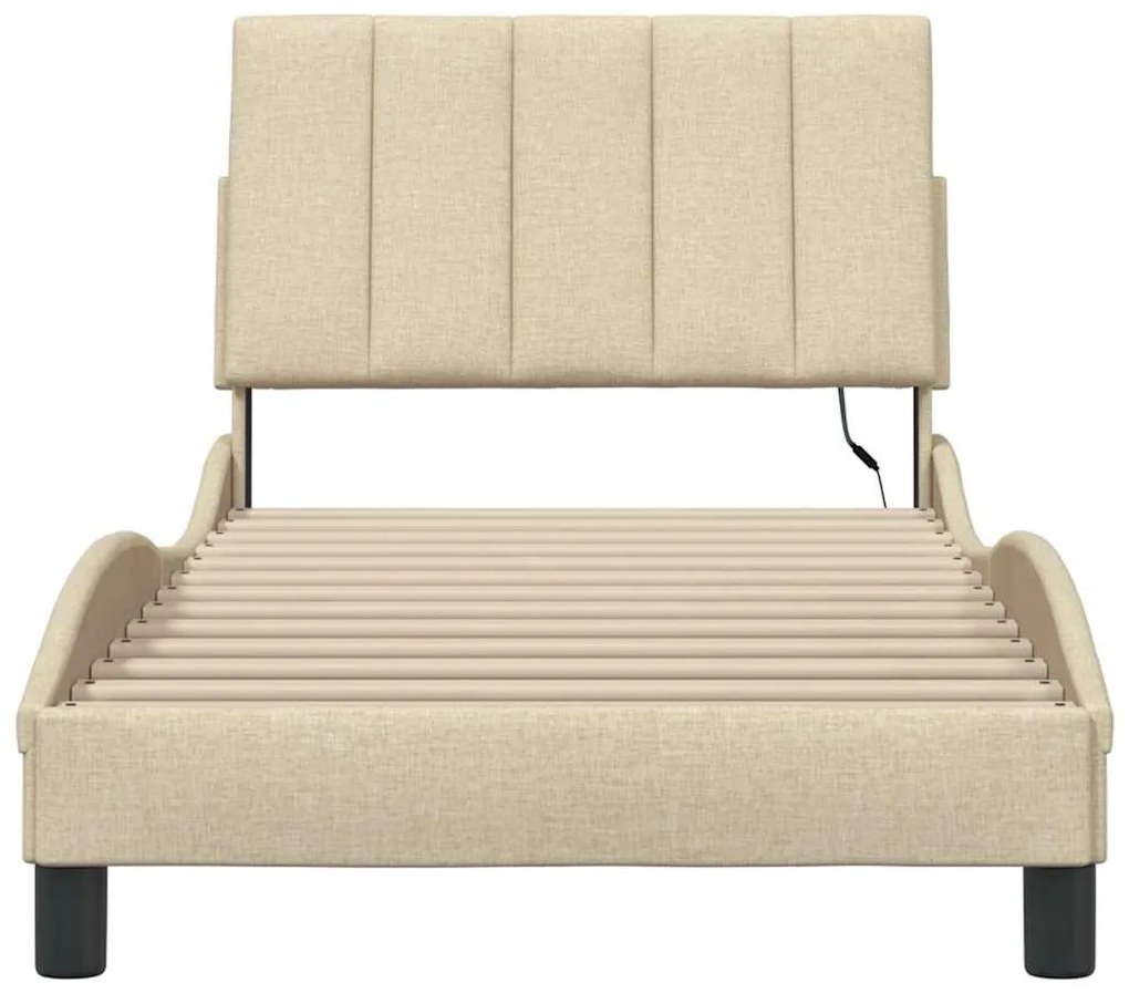 Estrutura de cama sem colchão 80x200 cm creme