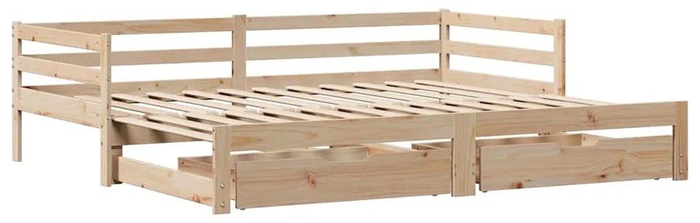 Sofá-cama com gavetão e gavetas sem colchão 80x200 cm