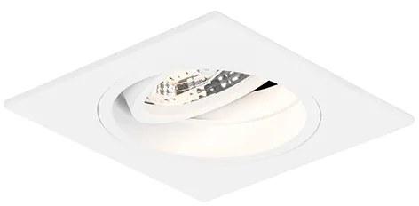 Foco embutido quadrado branco ajustável - Chuck 70 Moderno