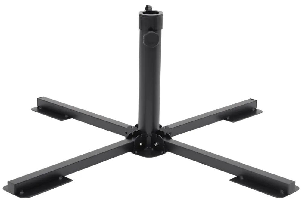 vidaXL Base guarda-sol dobrável p/ poste Ø38/48 mm aço preto brilhante