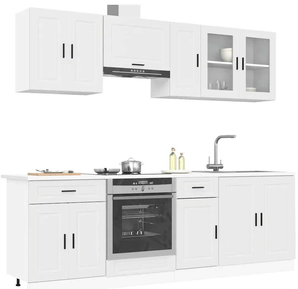 8 peças armário de cozinha conjunto Kalmar branco
