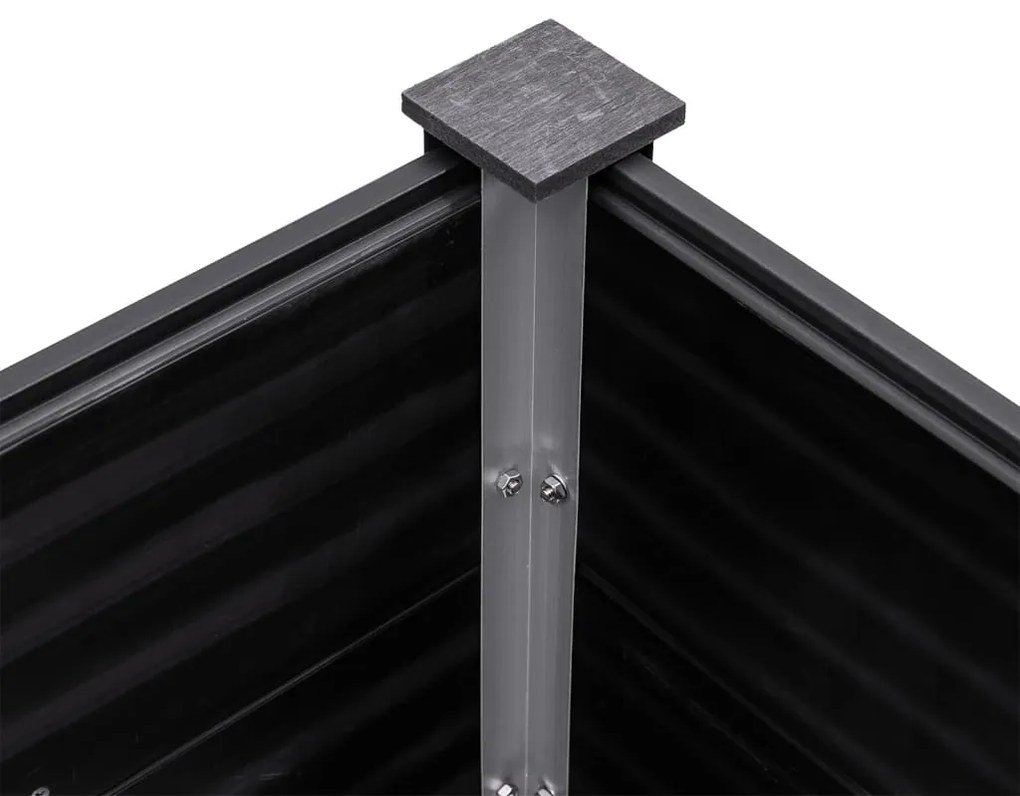 Canteiro elevado de jardim 200x100x54 cm WPC cinzento