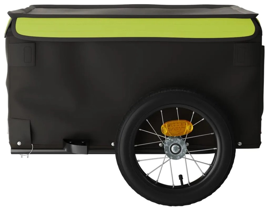 Reboque para bicicleta 30 kg ferro preto e verde