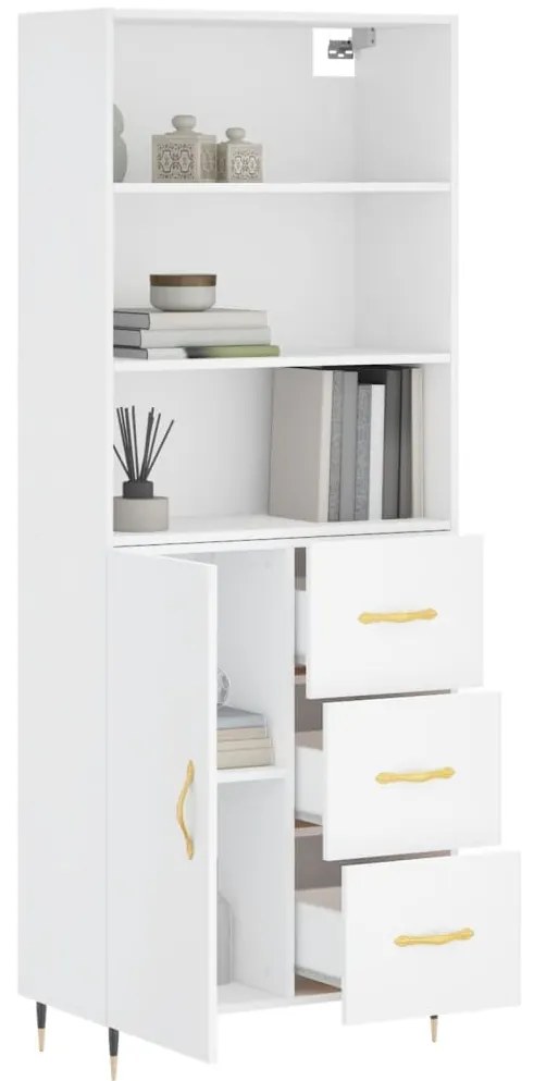 Armário alto 69,5x34x180 cm derivados de madeira branco