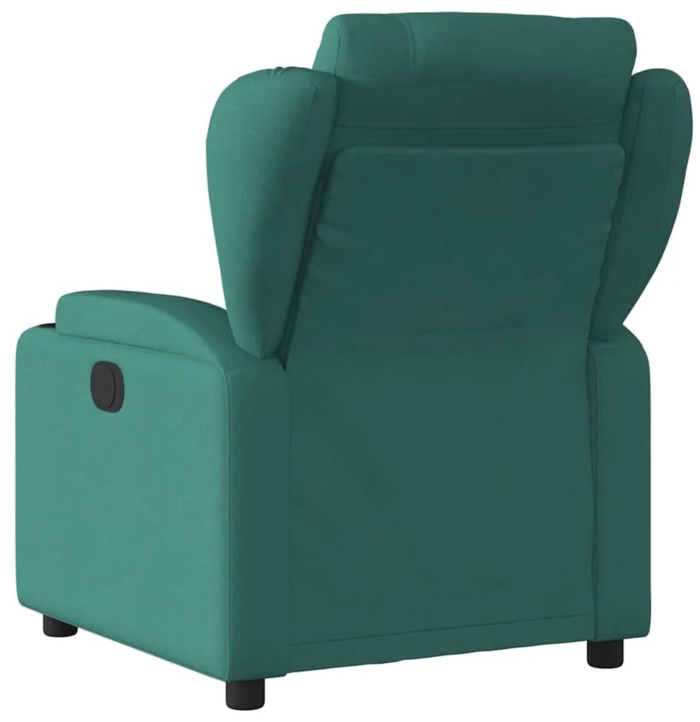Poltrona reclinável de massagens elétrica tecido verde-escuro