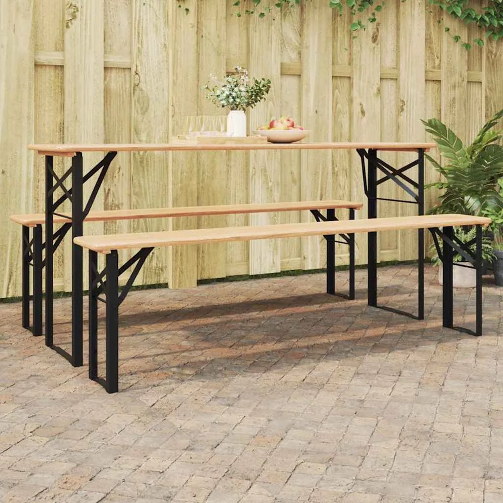 vidaXL Perna de Mesa de Cerveja 2 pcs Preto 39 x 3 x 75 cm