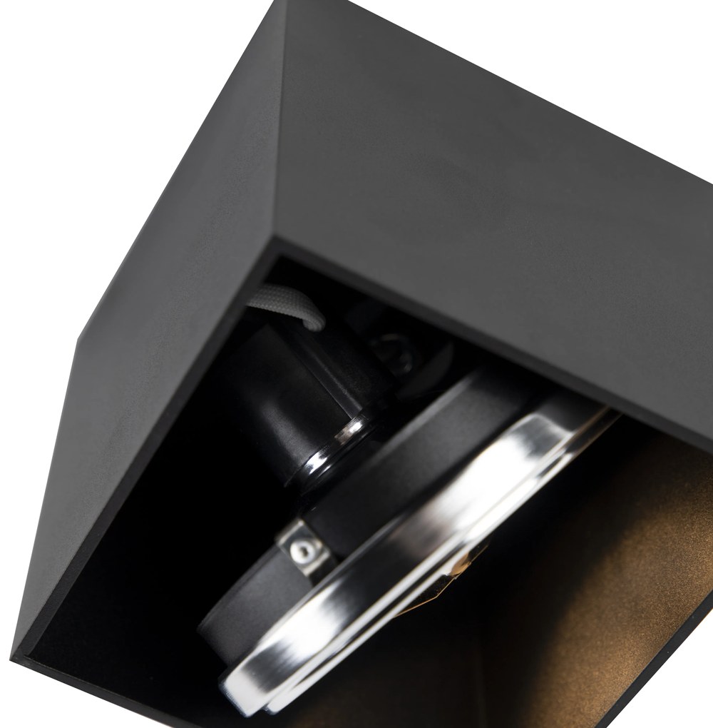 Foco de embutir design quadrado preto - Box Moderno