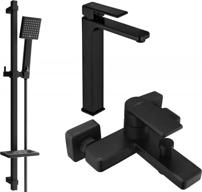 Mexen Mino DQ45 conjunto de banheira, preto - 72413DQ45-70