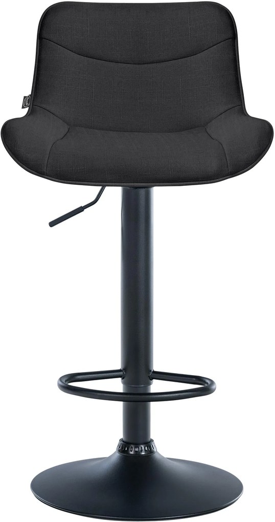 Banco alto em tecido com estrutura preta 85-106 x 49 x 51 cm preto