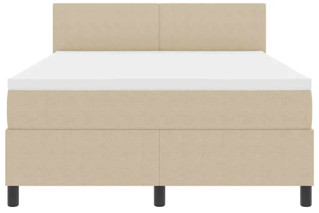 Cama Box Spring com Colchão Verde Claro Cinza 140x200 cm Tecido de Vel