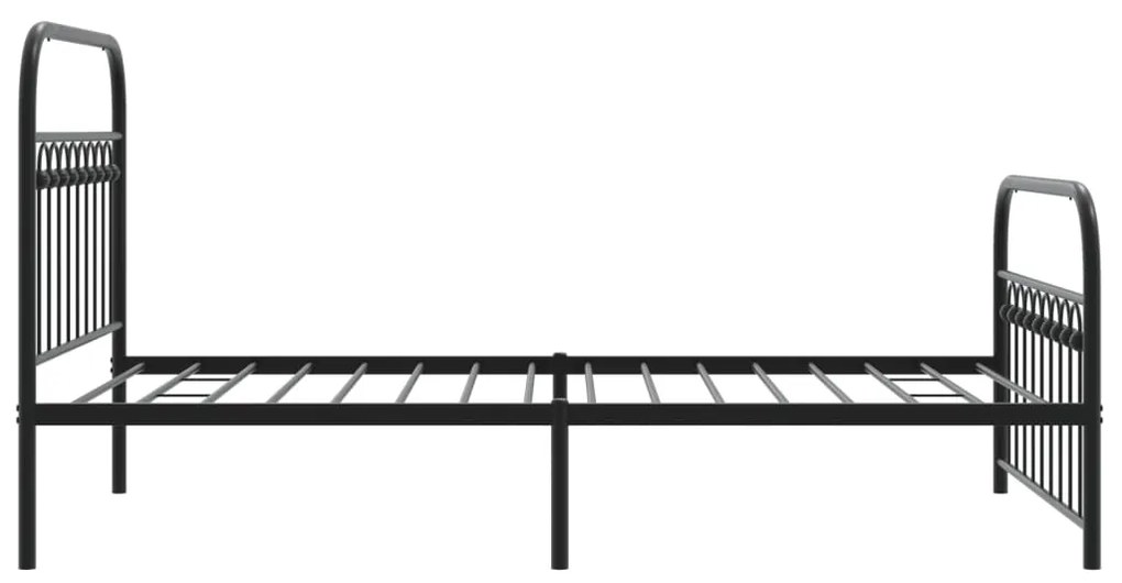 Estrutura de cama com cabeceira e pés 100x190 cm metal preto