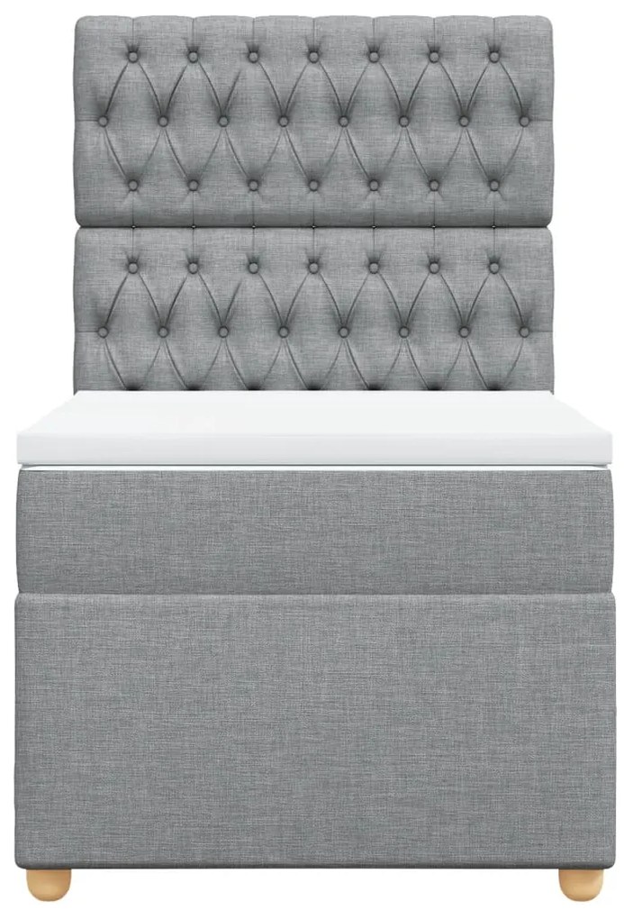 Cama com molas/colchão 80x200 cm tecido cinza-claro