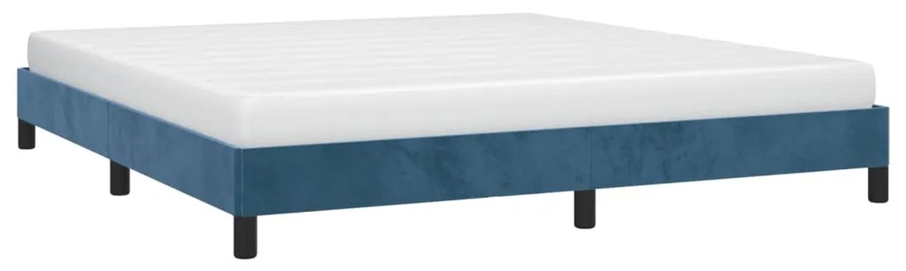 Estrutura de cama sem colchão 160x200 cm veludo azul-escuro