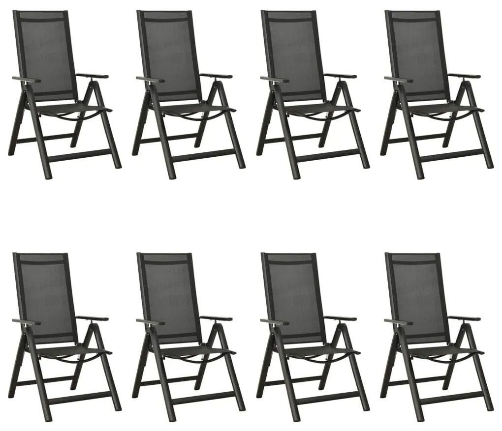 9 pcs conjunto de jantar para jardim alumínio antracite