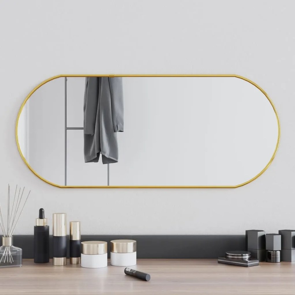 vidaXL Espelho de parede 70x30 cm oval dourado