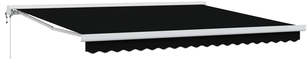 vidaXL Toldo Retrátil Preto 400 × 300 cm Tecido e Metal