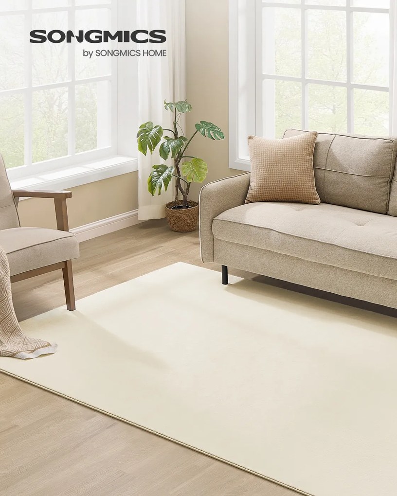 Tapete para sala de estar antiderrapante 160 x 230 cm bege cappuccino