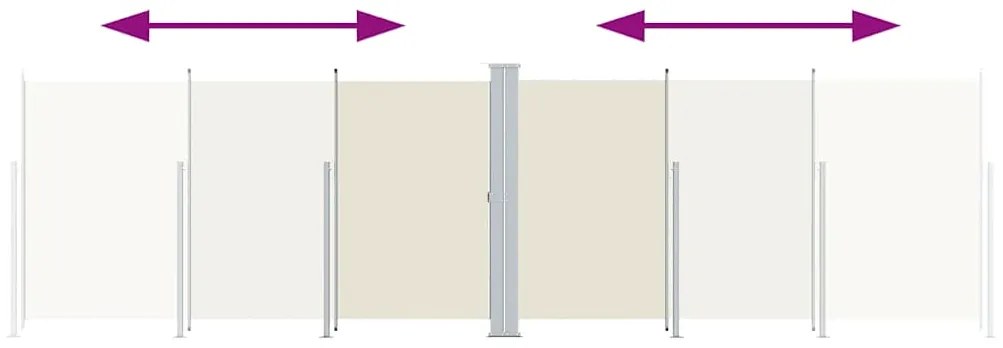 Toldo lateral retrátil 200x600 cm cor creme