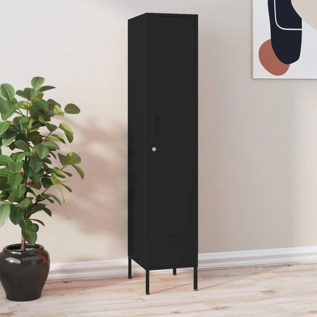 336259 vidaXL Cacifo 35x46x180 cm aço preto