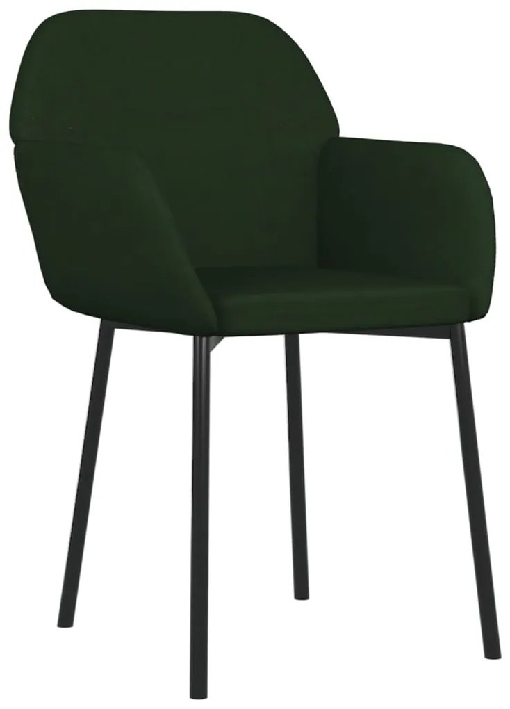 Cadeiras de jantar 2 pcs veludo verde-escuro