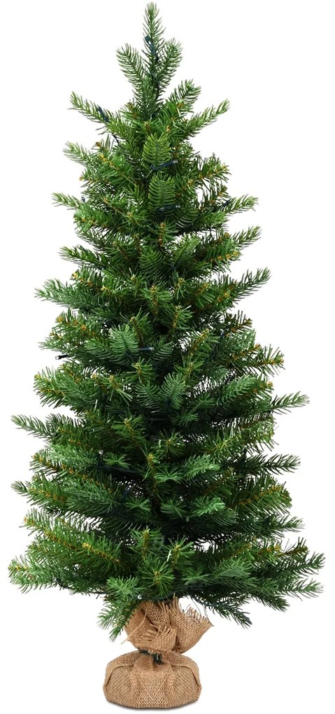 Árvore de Natal artificial de 90 cm com 50 luzes LED e temporizador 363 ramos Base estável Verde