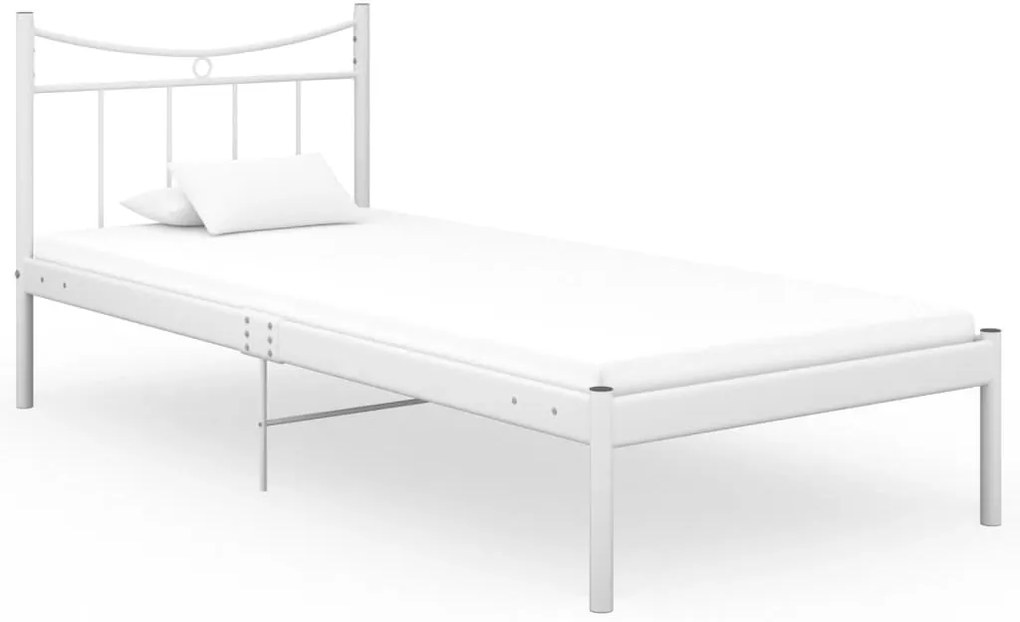 vidaXL Estrutura de cama 90x200 cm metal branco