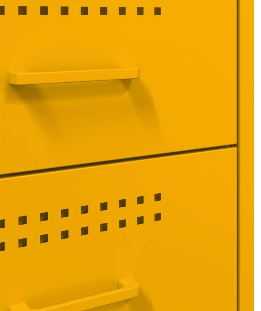 Mesa de cabeceira 36x39x68 cm aço amarelo mostarda