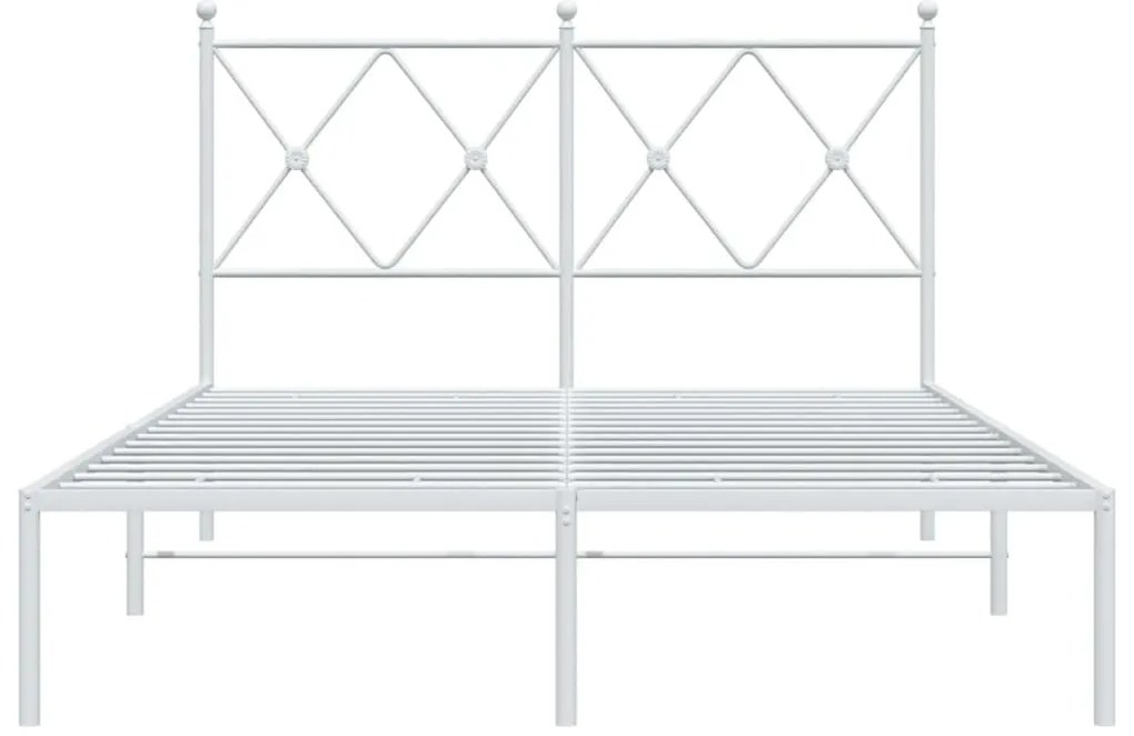 Estrutura de cama com cabeceira 120x190 cm metal branco