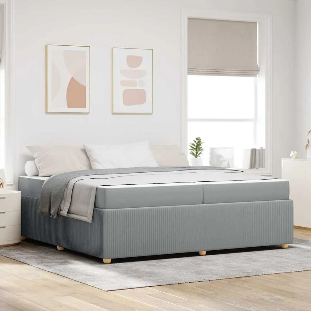 vidaXL Estrutura da Cama Outros Cinzento-claro 200 x 200 cm tecido