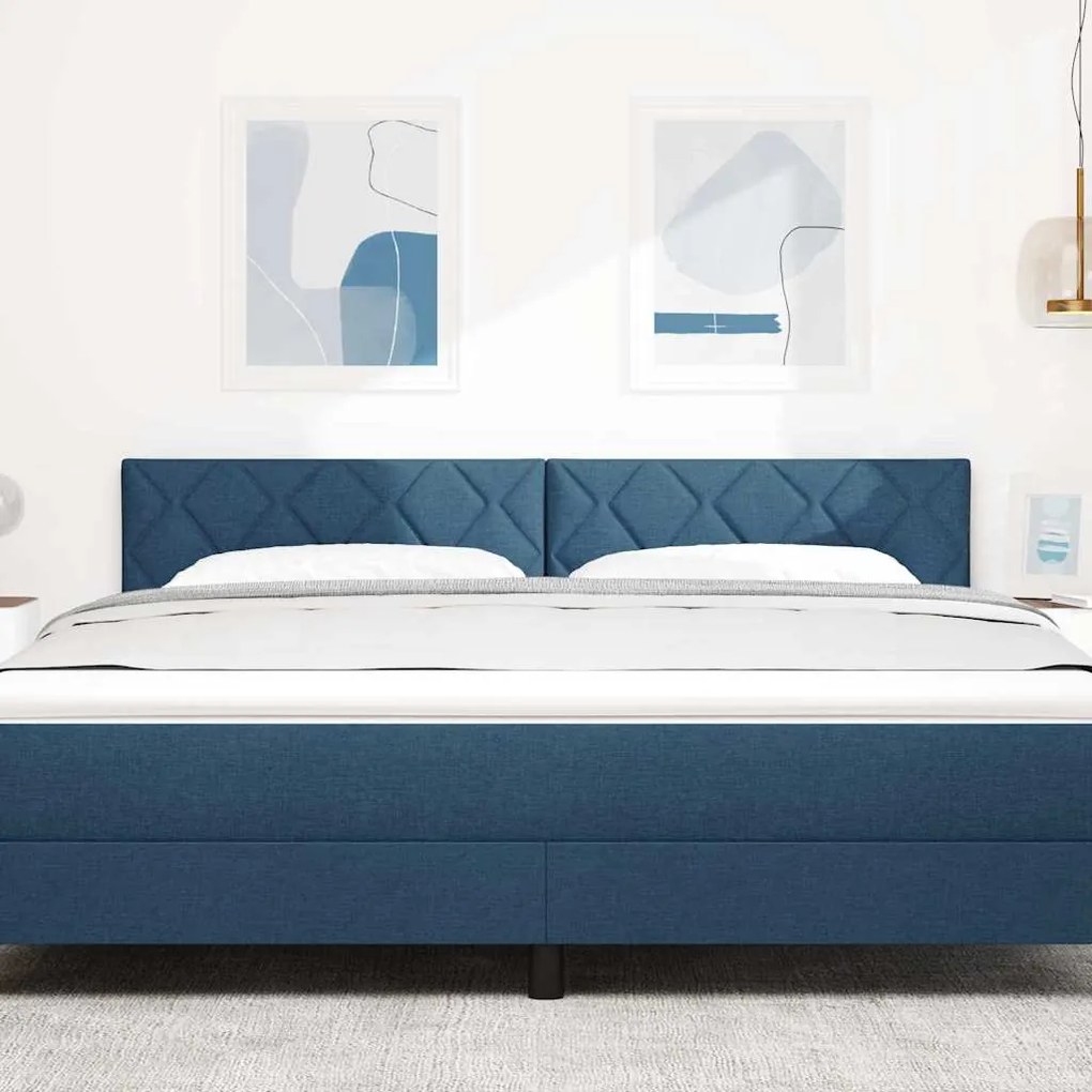 Cabeceira LED vidaXL Design Blocos de Diamantes Azul 180 cm Tecido
