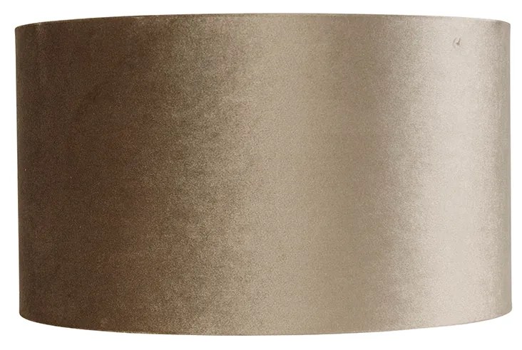 Abajur de Veludo Taupe 35/35/20 Clássico / Antigo