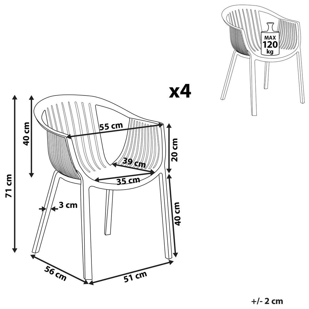 Conjunto de 4 cadeiras de jardim creme NAPOLI Beliani