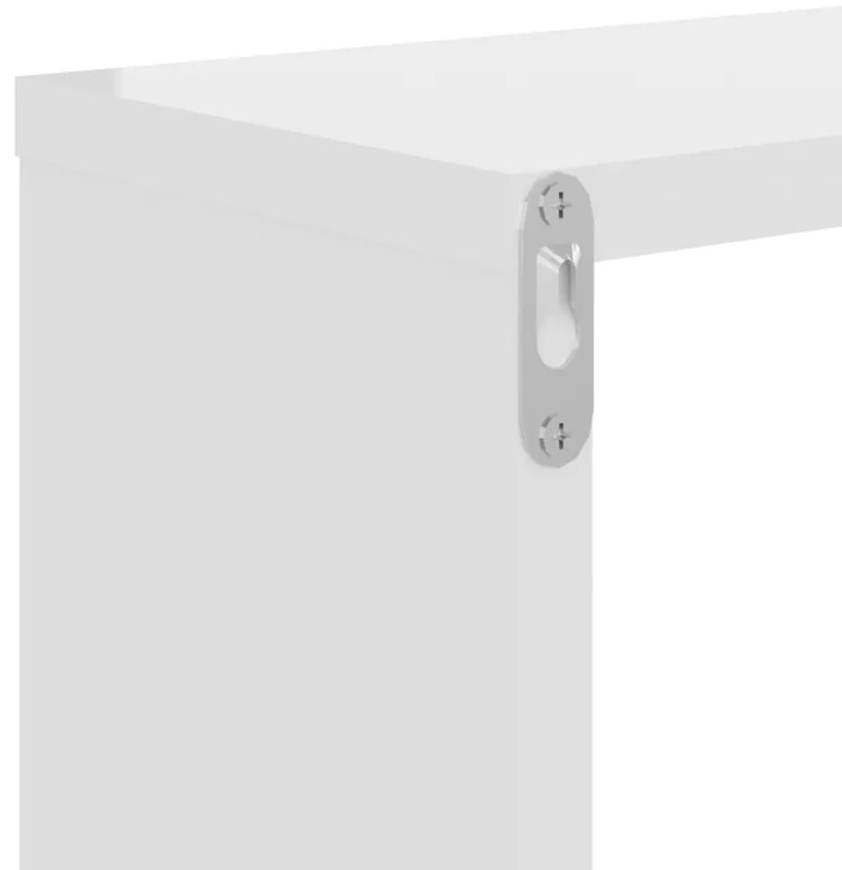 Estantes de parede 2 pcs derivados de madeira branco brilhante