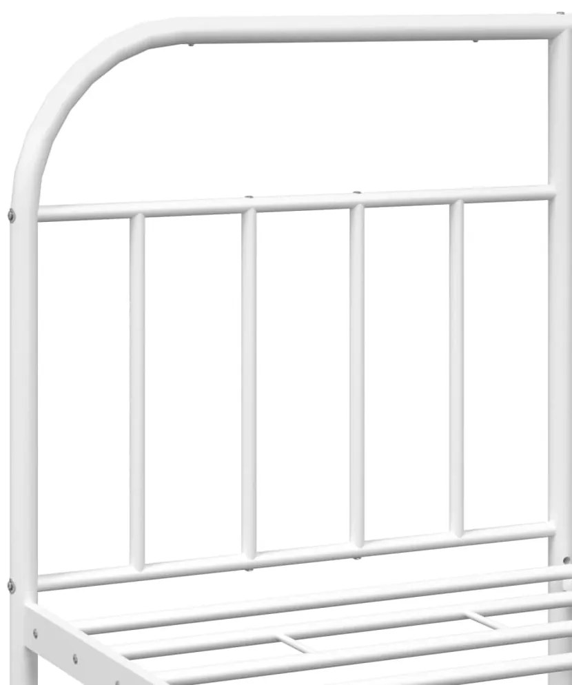 Estrutura de cama com cabeceira 140x190 cm metal branco