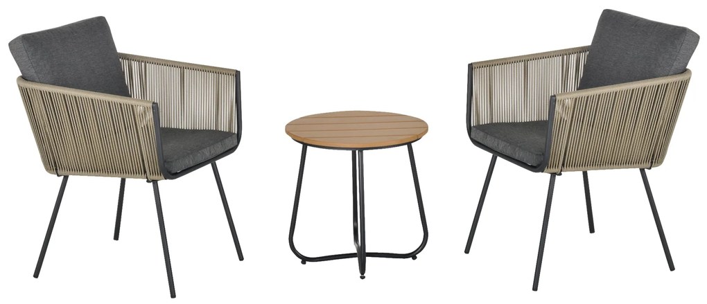 Conjunto de Móveis de Vime Conjunto de Móveis para Jardim 3 Peças Mesa
