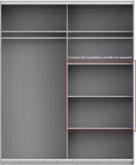 Roupeiro 2 portas deslizantes MATADOR 170cm Branco
