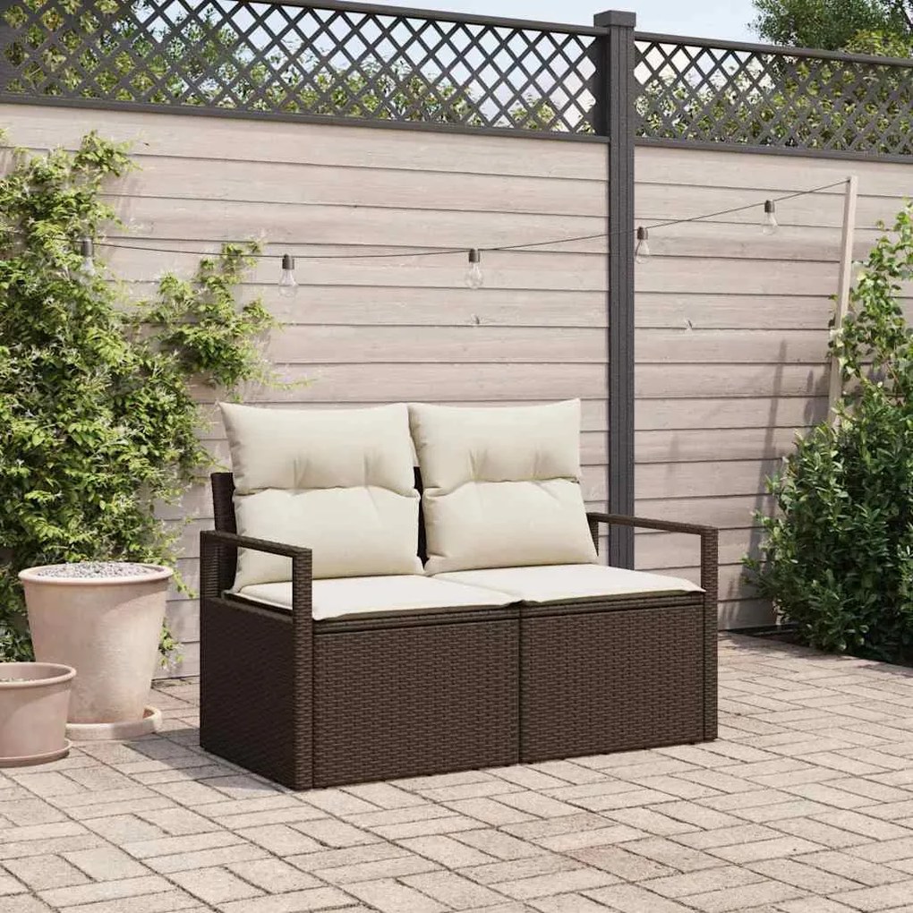 vidaXL Sofá de jardim Castanho 120 x 62 x 69cm vime PE