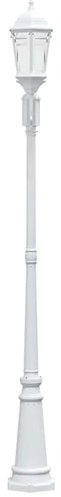 Poste de Luz de Jardim com 2 Lâmpadas E27 Branco 235 cm Alumínio