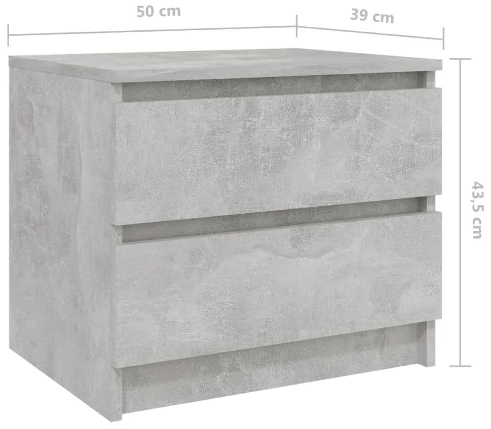 Mesa de cabeceira derivados de madeira cinzento cimento