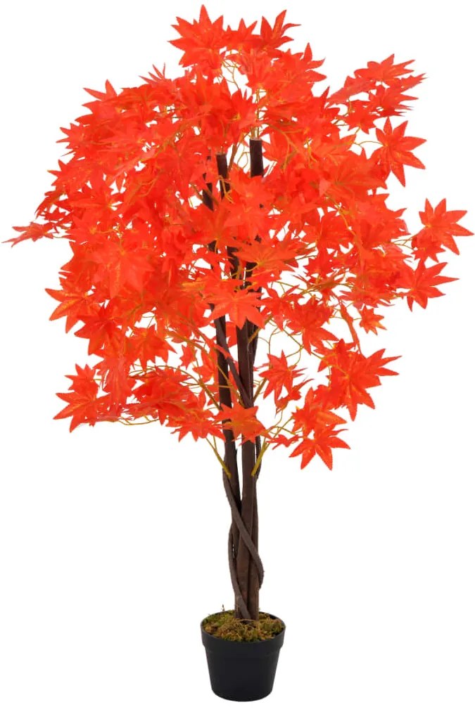 Planta bordo artificial com vaso vermelho 120 cm